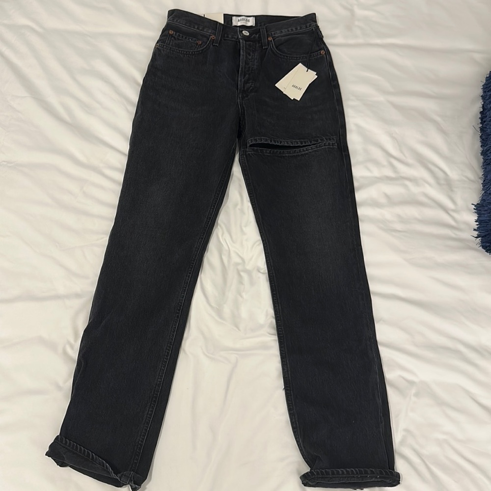 NWT Agolde Lana slice mid rise straight Jean